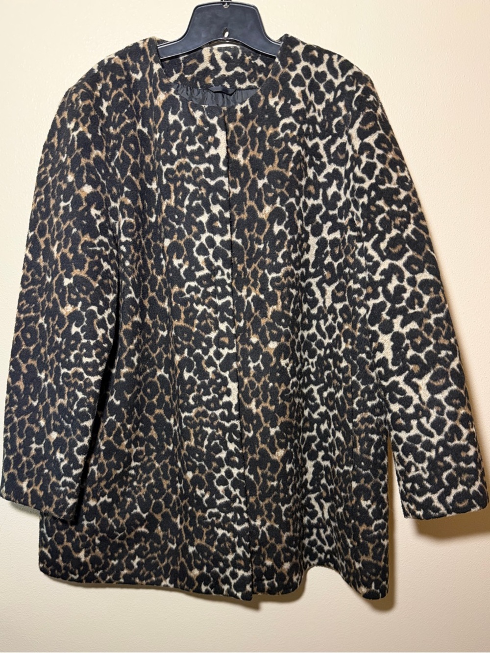 Nine West Leopard Print Pea Coat in Brown and Black